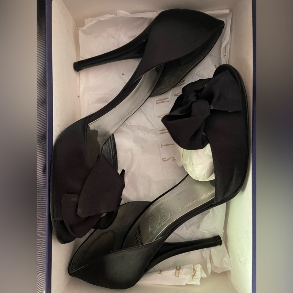 Stewart Weitzman black bow party shoes!